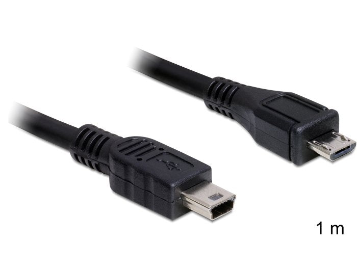 Delock USB Cable 2.0 Micro-b Male USB Mini Male 1M