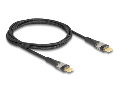 Delock 80763 USB Cable 2.0 Datos And Charging Fast USB Type-c™ Male a Male Transparent PD 3.0 100W 1M — image 1