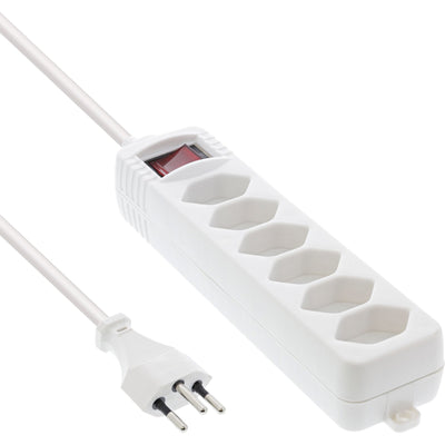 Inline Power Strip Suiza, 6 Contactos, With Switch 1,5M, White — image 1