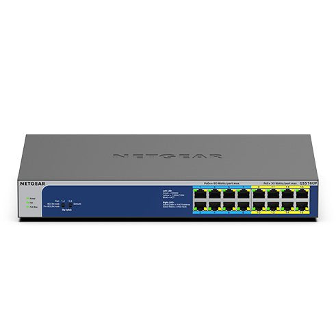 NETGEAR GS516UP No Administrado Gigabit Ethernet [10/100/1000] Energía Sobre Ethernet [PoE] Grey