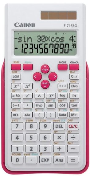 Canon F-715SG Calculator Científica 10 Dígitos + 2 Exponentes Panel Solar Battery White With Magenta