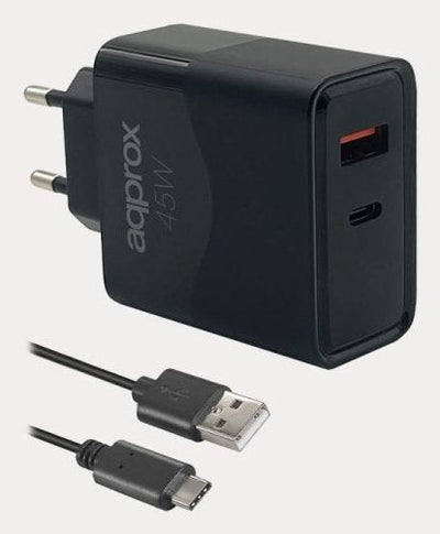 Approx Wall Charger APPUSBWALL45W 1x USB-C Pd 1x USB-A 45W USB Cable -a a USB-C Included — image 1