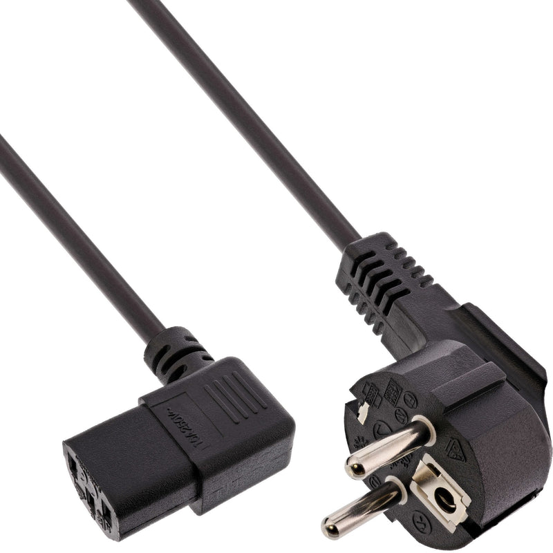 Inline 45 Pieces Cable Power Bulk-pack , CEE7/7 Ángulo a IEC-C13 Ángulo Izquierdo, Black H05VV-F, 3X0,75MM², 1