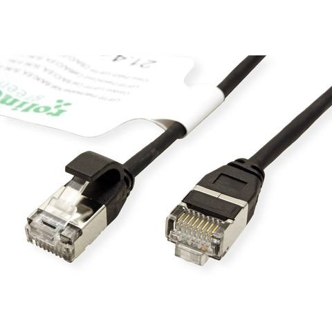 Roline Verde U FTP Network Cable CAT.6A (class Ea), Lsoh, Slim, Negro 0,3M
