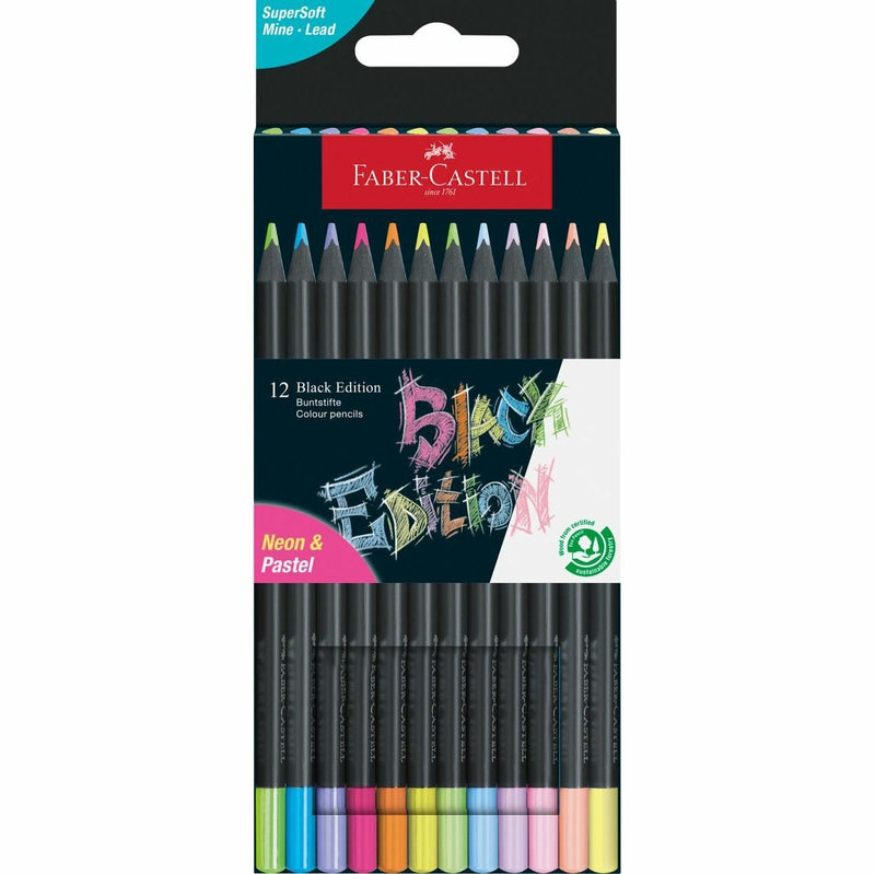 Pencils Colours Faber-castell Black Edition Neon + Pastel, Set Of 12 Pieces