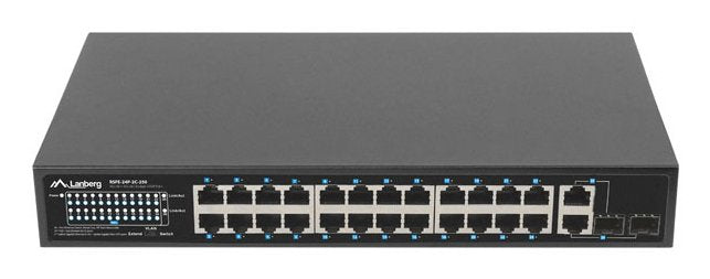 Lanberg Switch Rack 19 RSFE-24P-2C-250 24X 100MB PoE + 2X Combo Gigabit 250W