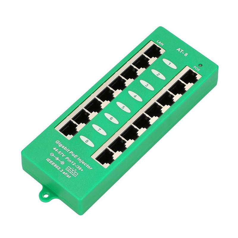 Extralink Active PoE Injector 8 Port Gigabit 802.3AT/Af Mode a
