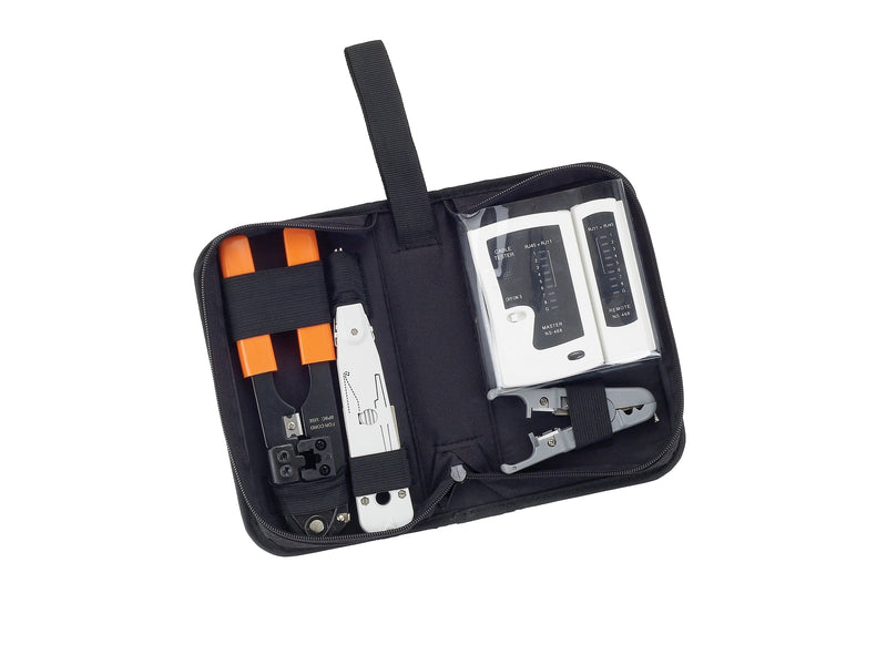 Equip Kit Tools Redes, Tester, Crimpadora RJ45, Pelacables, Crimpadora Impacto