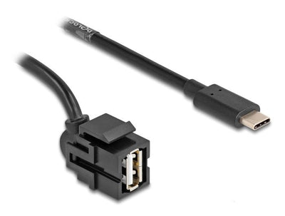 Delock 88057MÓDULO Keystone USB 2.0A Female USB Type-c™ Male 250° With Cable 1,5M — image 1