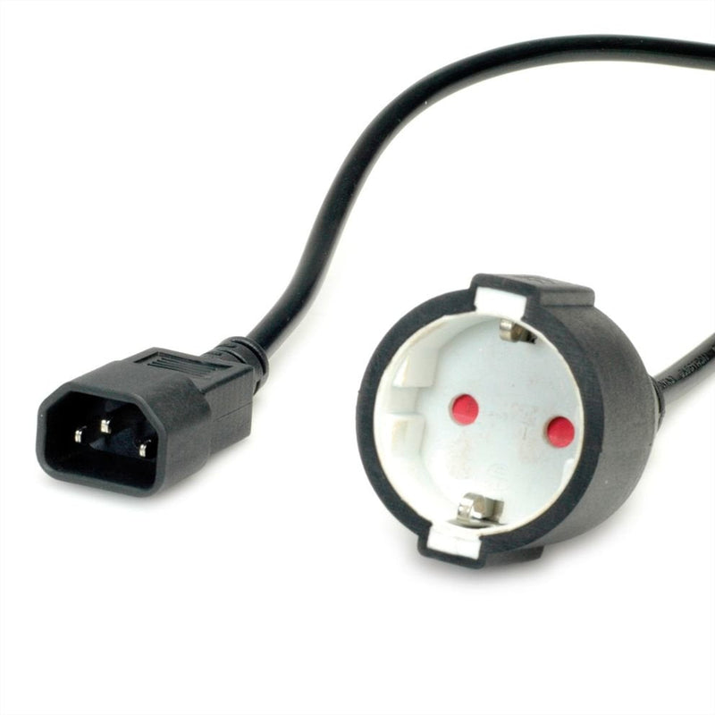 Value Cable Power C14 a CEE7 3, Max. 10A (2300W), Body Only Fr Verwendung An Usv, Black 0,3M