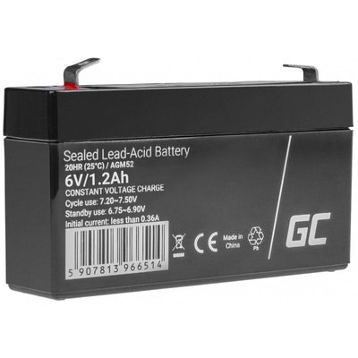 Green Cell Battery Agm Plomo Ácido Agm Vrla 6V 1.2AH Toys And Alarms — image 1