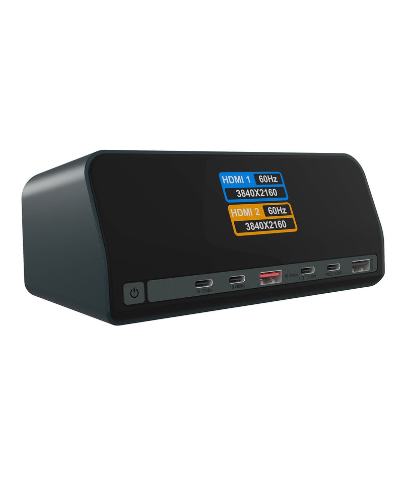 11-IN-1 Dockingstation With Power Delivery Lade-ports And Grossem Lcd-display, With 160W GaN Lade-adapter