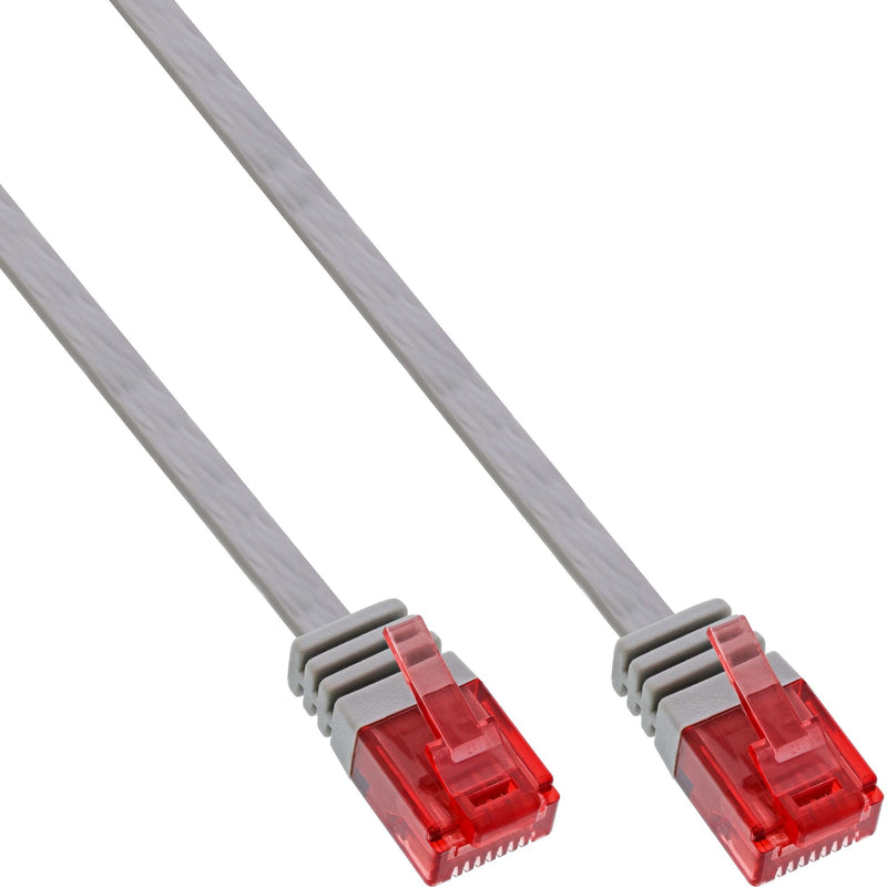 Inline Flat Ultraslim Network Cable U/UTP CAT.6 Gigabit Ready Grey 3M