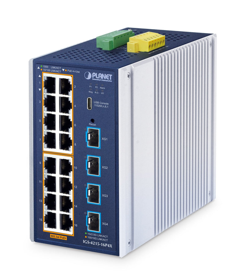 Planet Industrial L2 + 16-PORT Managed Switch IGS-4215-16P4X