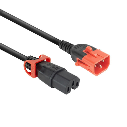 Powercord C14 IEC Lock + Dual Locking - C15 IEC Lock + Black 2M, PC3872 — image 1