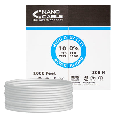 Nanocable Network Cable RJ45 CAT.6 UTP Rigido AWG24 - Length 305M - Grey — image 1