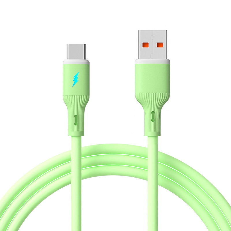 Akyga USB Cable AK-USB-64 USB a M USB Type-c M Ver. 2.0 18W 1M Green Silicone
