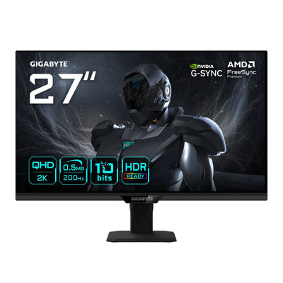 Gigabyte Monitor Juegos G27Q20T 27 Black Qhd, Ss-ips, Hdmi, Dp, Free Sync Premium, Panel 200 Hz) — image 1