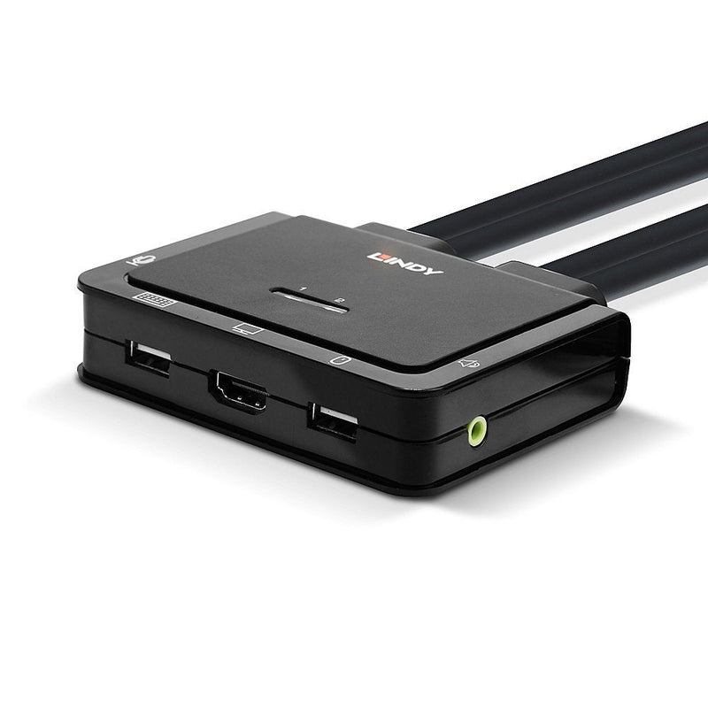 Lindy 2 Port HDMI 2.0 18G, USB 2.0 KVM Switch With Audio
