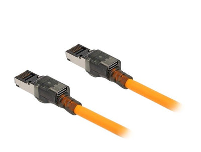 Delock 80413 Network Cable RJ45 With Función Buscador Port USB Type-c™ Self Tracing CAT.6A S/FTP 5M Orange — image 1