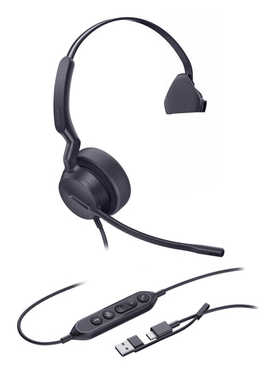 Yealink Headphones UH42 Mono Teams USB-C/a USB Type-c / USB Type-a Black — image 1