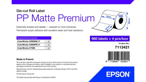 Epson 7113421 Label Printer White Label Printer Self-adhesive — image 1