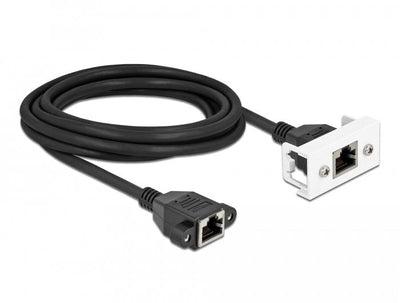 Delock Network Cable Alargador Easy 45MÓDULO S FTP RJ45 Connector Female a RJ45 Connector Female CAT.6A 3M Bla — image 1