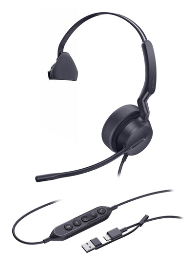 Yealink Headphones UH42 Mono, Black Variante Uc, Port USB-C And USB-A 1308217 — image 1
