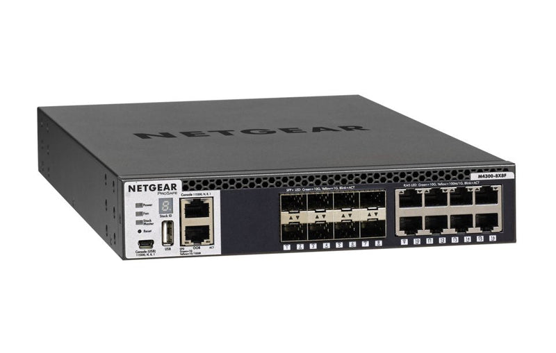 NETGEAR M4300-8X8F Gestionado L3 10G Ethernet (100/1000/10000) Black 1U