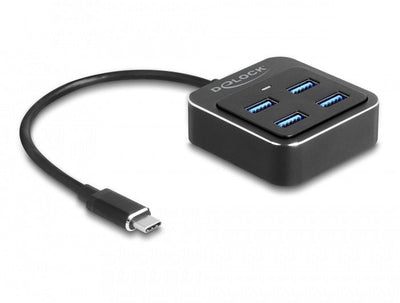 Delock 64191 Hub Interfaz USB 3.2 Gen 2 (3.1 Gen 2) Type-c 10000 Mbit/S Black — image 1