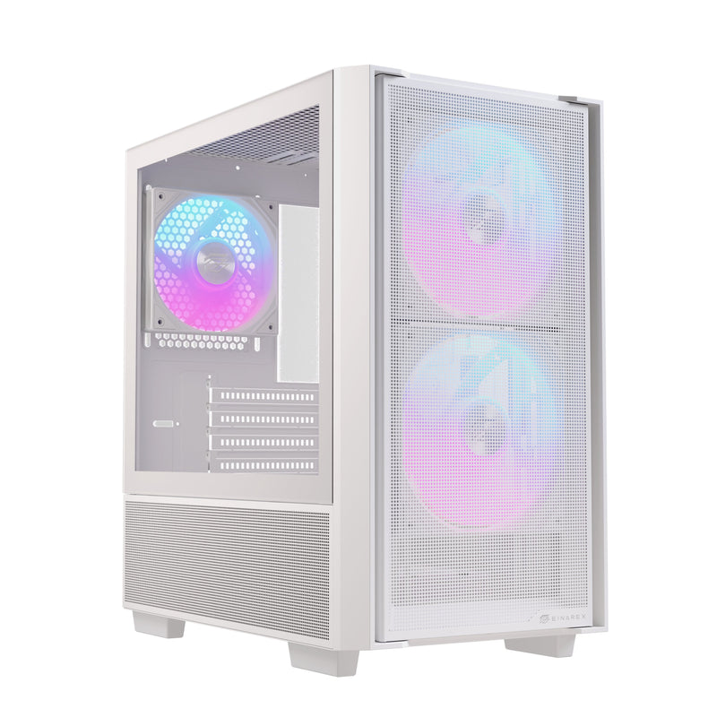 Einarex PC Case Micro-atx PM150 Gaming RGB USB 3.0 USB-C White EXCS-PM-150R-W