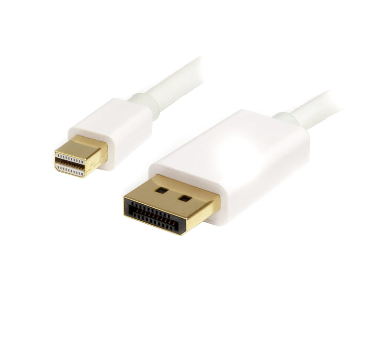 StarTech.com Cable Adapter 1M Monitor Mini DisplayPort 1.2 Male a DP Male 4K With Stand Hbr White Cable Displa