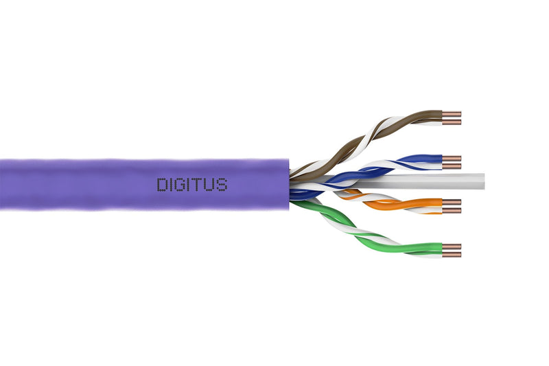 Digitus Network Cable CAT.6 U/UTP Dca Solid Wire Awg 23/1 Lsoh 100M Violet