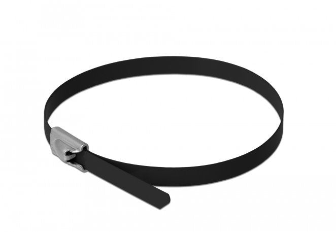 Delock Cable Ties Steel Inoxidable L 500 X B 4,6MM Black 10 Pieces