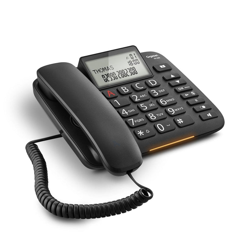 Gigaset DL380 Phone Analógico Identificador Llamadas Black