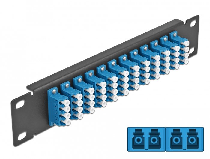 Delock 10? Lwl Patchpanel 12 Port Lc Quad Blue 1 He Black