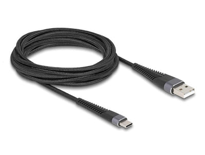 Delock 81123 USB Cable 2.0 USB Tipo-a Male a USB Type-c™ Male With Protection Flexión Extended 3M — image 1