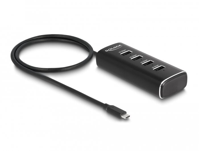 Delock 64233 USB 10Gbps 4 Ports With Connector USB Type-c™ Cable 60CM And Switch Cada Port