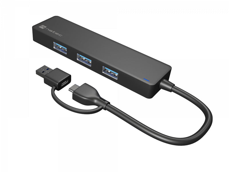 Natec USB 3.0 Hub, Mayfly, 4-PORT, Black