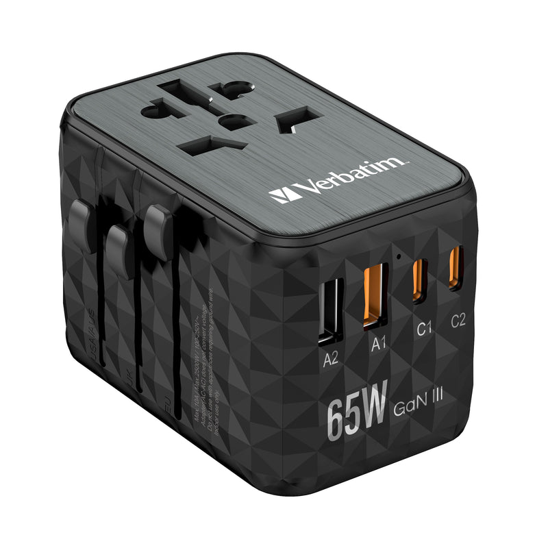 Verbatim Wall Charger Universal UTA-05 GaN Iii Socket Power Universal 2x USB Type-c 2x USB 65W