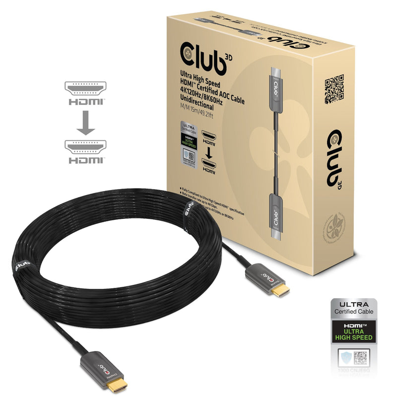 CLUB3D Hdmi-cable a - a 2.1 Aktiv Opt. 8K60HZ UHD 15M Retail