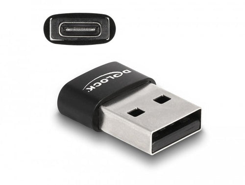 Delock USB 2.0 Adapter USB Typ-a Male a USB Type-c Female Black — image 1