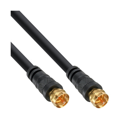 Inline Sat Cable Premium 2X Blindado 2X F-plug 85DB Black 3M — image 1