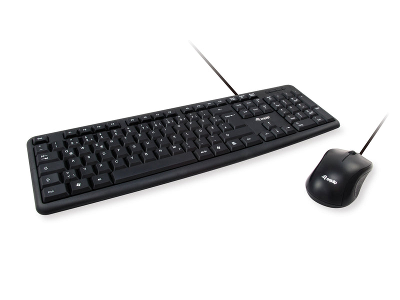 Equip Keyboard Spanish + Mouse USB Life Black