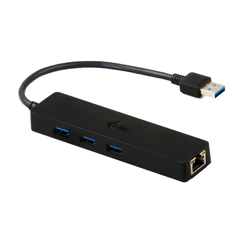 I-tec USB 3.0 Slim Hub 3 Ports With Adapter Gigabit Ethernet Ideal Laptops Ultrabook Tablet PC Compatible With