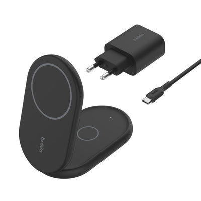 Belkin Base Charging Wireless 2 1 WIZ028VFBK Magnetica QI2 15W Foldable Black — image 1