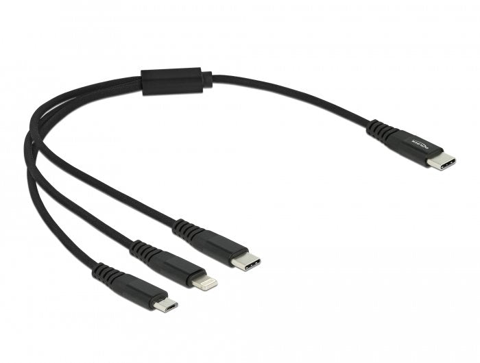 Delock Cable Charging USB 3 1 USB Type-c™ a Lightning™ / Micro USB / USB Type-c™ 30CM