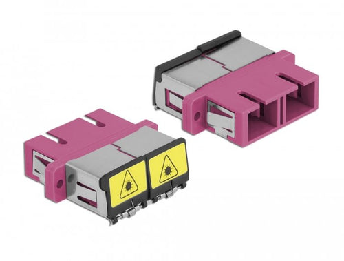 Lwl Kupplung With Laserschutzklappe Sc Duplex Buchse Zu Sc Duplex Buchse Multimode Violett — image 1