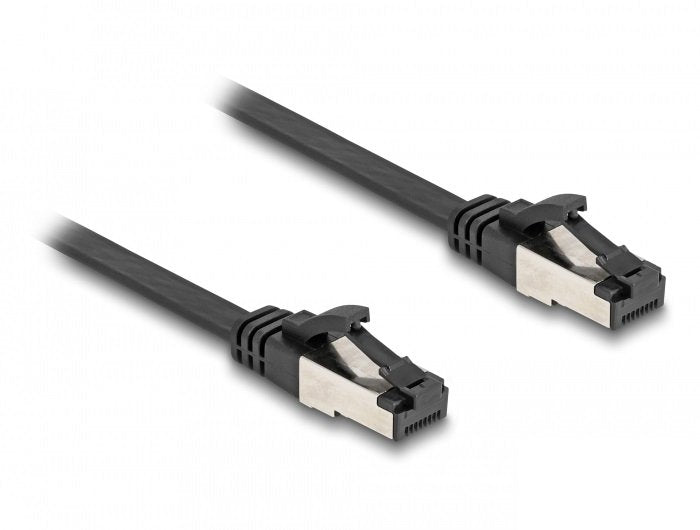 Delock RJ45 Flachband Network Cable Male a Male CAT.8.1 Flexibel 1M Black