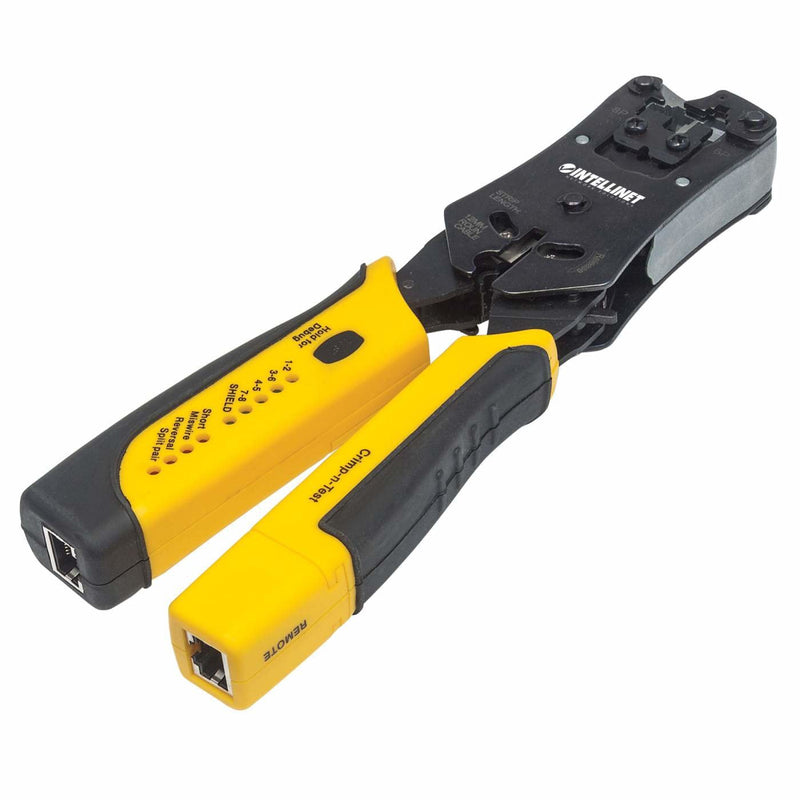 Intellinet Kit Crimpadora & Tester 780124 RJ-11/RJ-12/RJ-22/RJ-45 Black/Yellow
